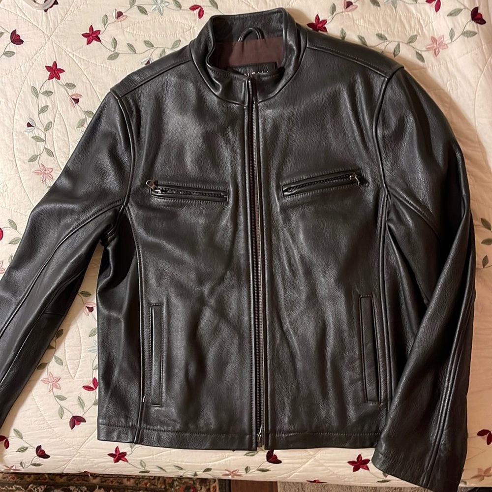 Sonoma Men’s Black Leather Jacket Size M